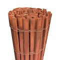 4' x 50' Roll Snow & Sand Barrier & Landscape Edging (Redwood Stained) (Wood Fence