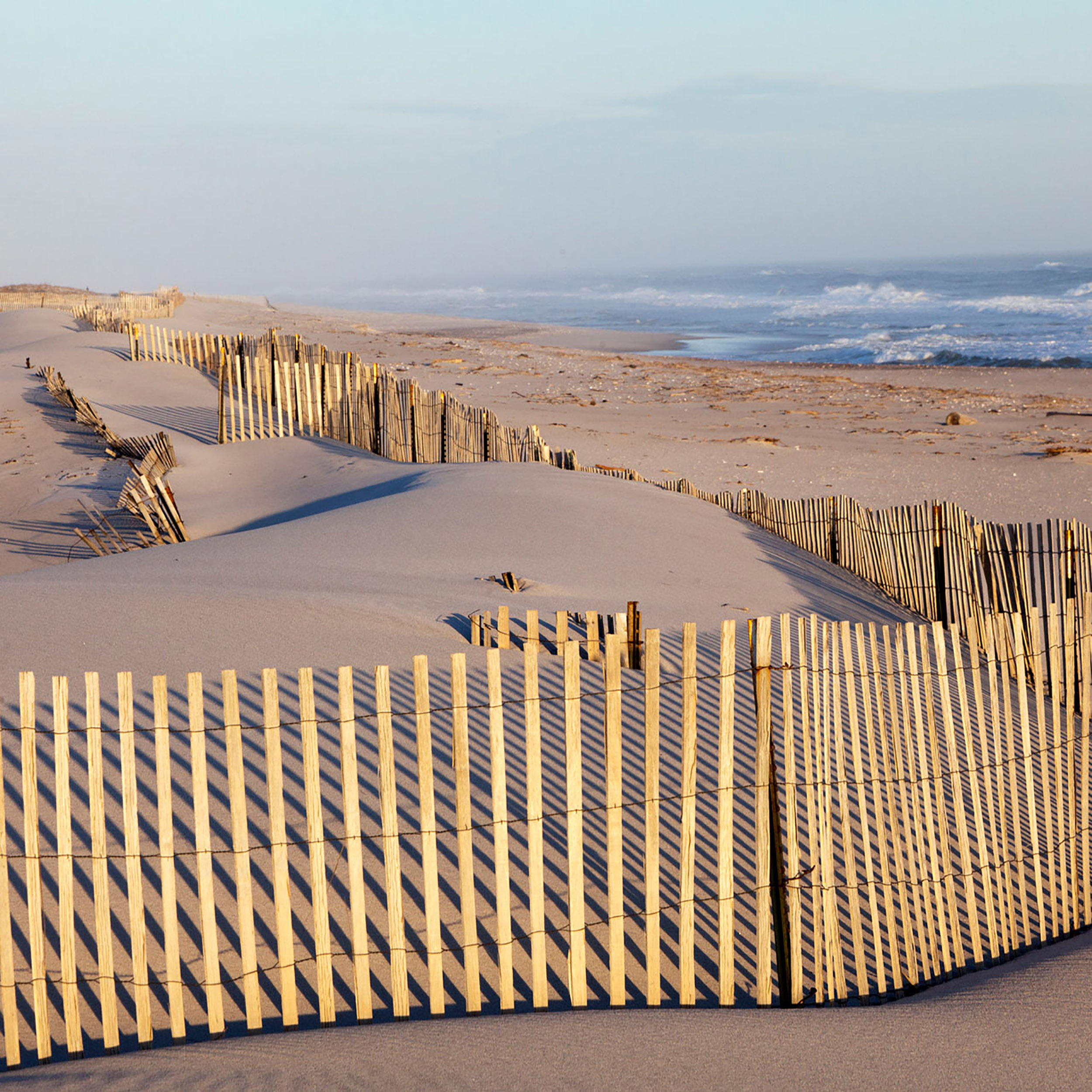 snow fence on beach