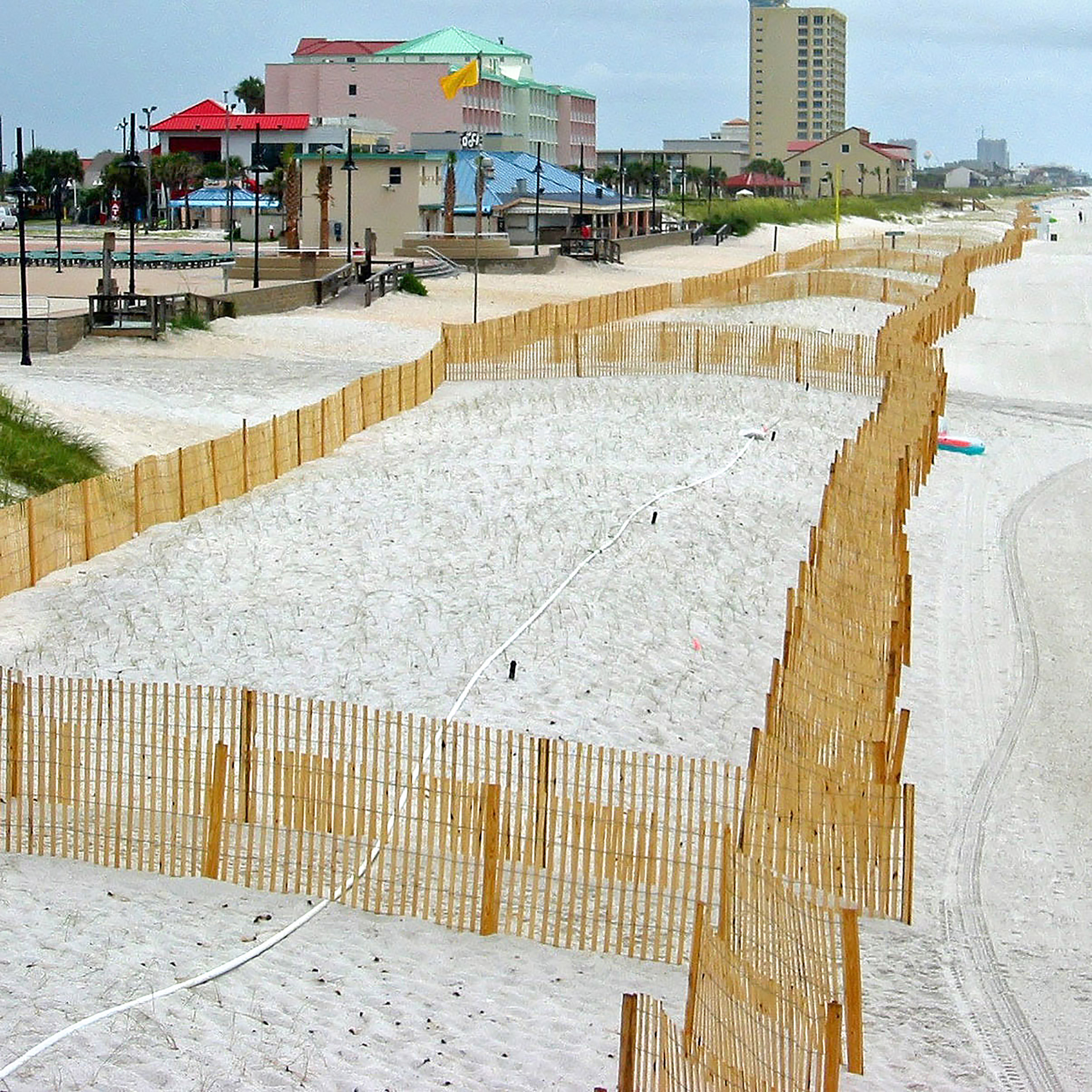 snow fence on beach