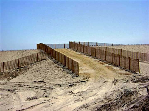 Snow fence for store dogs